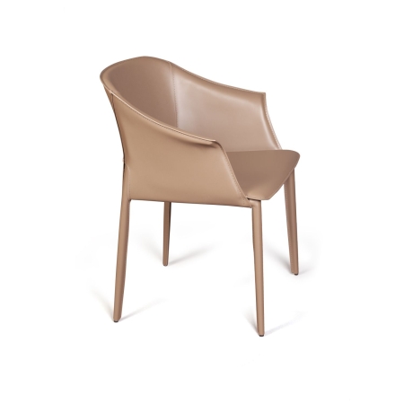 Стул с подлокотниками GIO кожа хаки-тауп