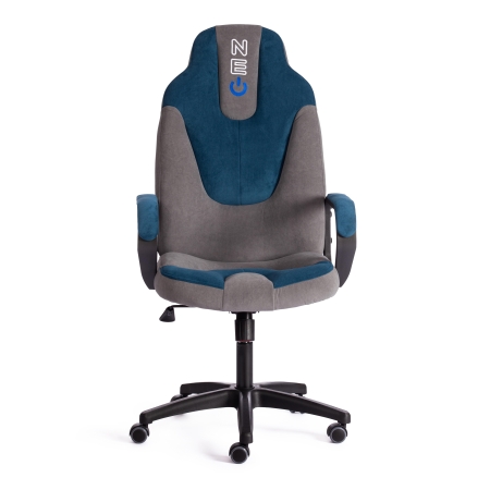 Кресло NEO 2 флок, серый и синий