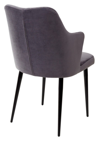 Стул HERMAN серый #27 велюр, черный каркас