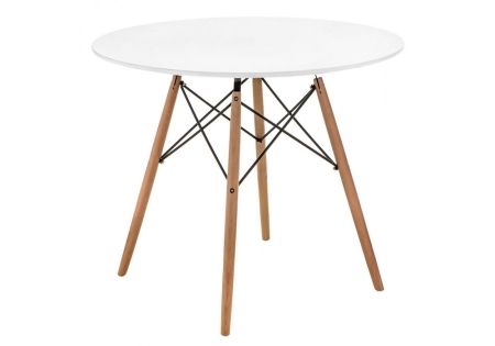 Стол деревянный Table 90 белый, светлое дерево
