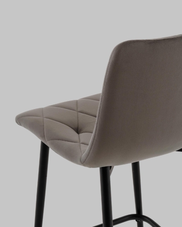 Стул полубарный Одди Diamond велюр темно-серый