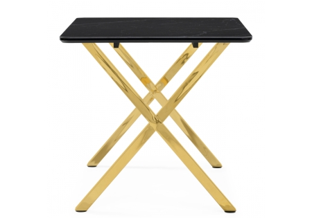 Керамический стол Селена 3 160х90 черный мрамор, золото