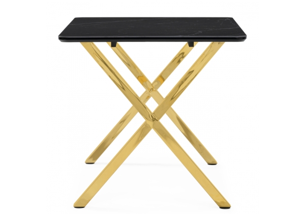 Керамический стол Селена 3 160х90 черный мрамор, золото