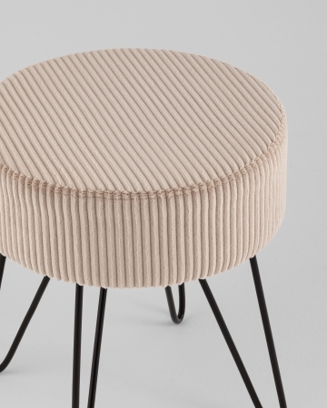 Пуф Спейси велюр рельефный бежевый