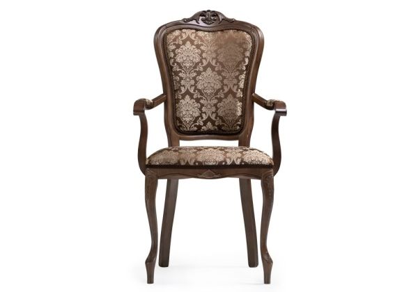 Стул деревянный Руджеро с мягкими подлокотниками орех, шоколад