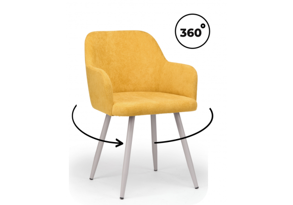 Стул на металлокаркасе Инфини 360 горчичный (ocean 016), серый