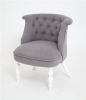 Кресло Бархат эмаль белая, RS15 - серый