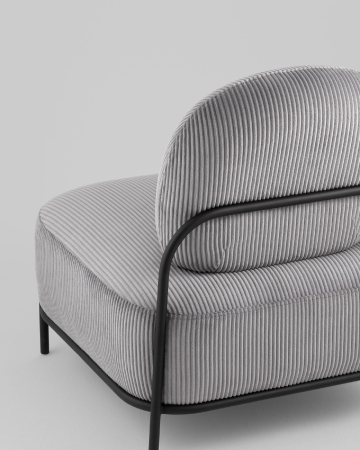 Кресло Стоун велюр рельефный светло-серый