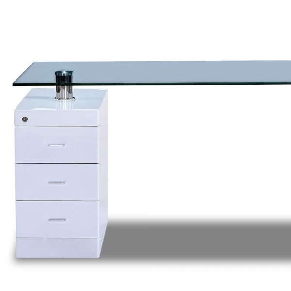 Стол F-306-650 прозрачный, белый