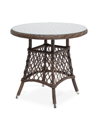 Плетеный круглый стол "Эспрессо", диаметр 80 см, цвет коричневый