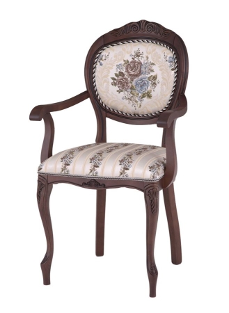 Кресло С-16 тон 317 темно-коричневый, патина черная