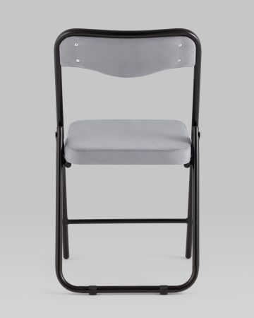 Складной стул Джонни велюр серый каркас черный матовый