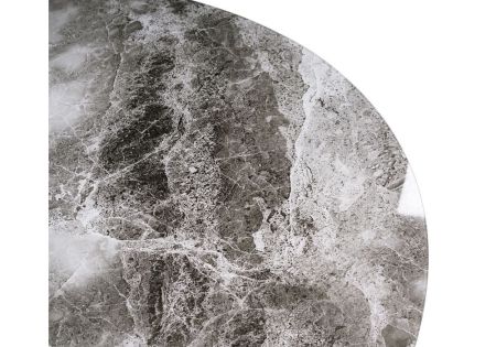 Стол Алингсос черная шагрень, мрамор серый