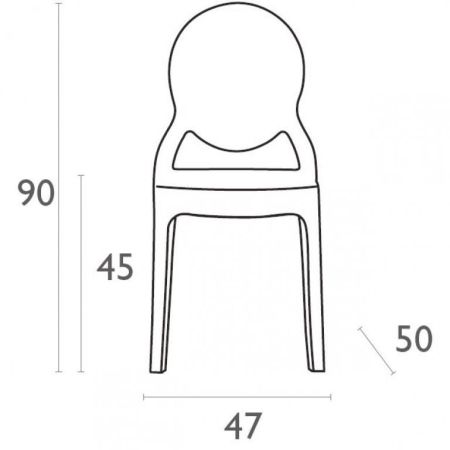 Стул прозрачный Elizabeth янтарный