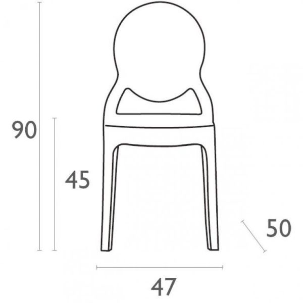 Стул прозрачный Elizabeth янтарный