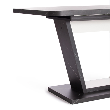 Стол обеденный VOX раздвижной, ЛДСП, мрамор черный, белый