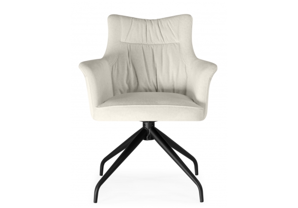 Стул на металлокаркасе Kaser 360 крутящийся слоновая кость, черный