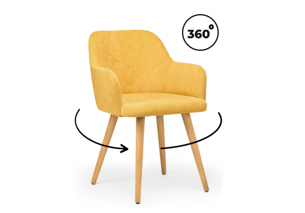 Стул деревянный Инфини 360 горчичный (ocean 016), светлое дерево