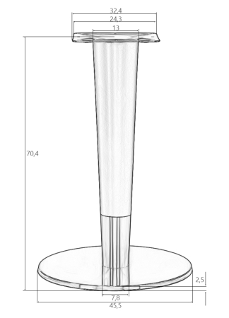 Подстолье обеденное ANGELO золотое основание