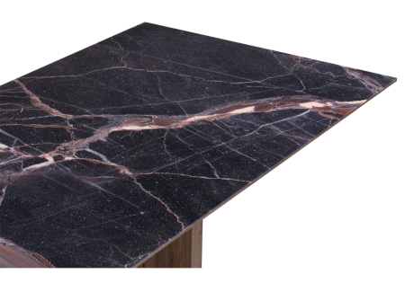 Стеклянный стол Монерон 200(260)х100х77 мейджик, орех кантри