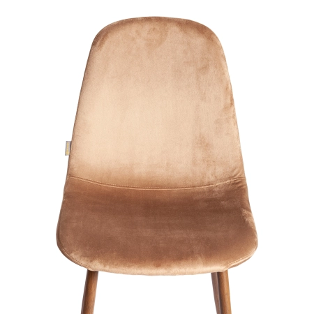 Стул BREEZE (mod. JSC-58) велюр и металл, коричневый, темное дерево