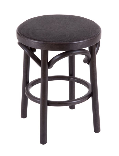 Деревянный табурет Венский венге с мягким сиденьем из серой ткани