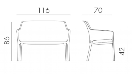 Диван пластиковый Net Bench бирюзовый Диван пластиковый Net Bench бирюзовый