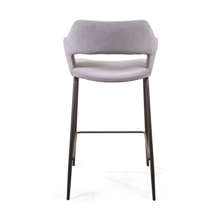 Стул полубарный Woddy бархат серый