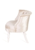 Деревянное кресло Бархат бежевое с белыми ножками