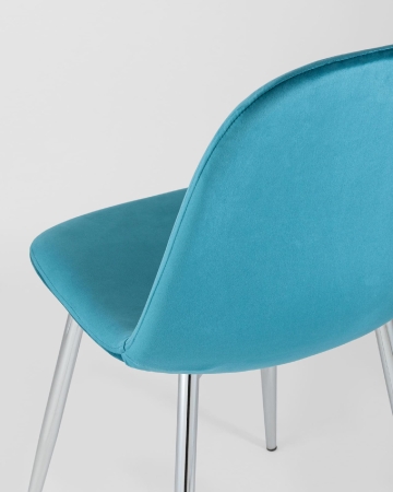 Стул Валенсия велюр темно-бирюзовый хромированные ножки Стул Валенсия велюр темно-бирюзовый хромированные ножки