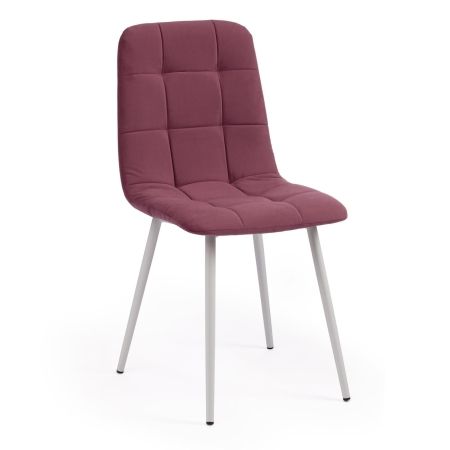 Стул CHILLY MAX велюр и металл, 45х59х88 см, сливовый 16, белый