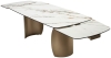 Стол BRONTE 200 раскладной KL-188 Контрастный мрамор матовый, итальянская керамика, Шампань