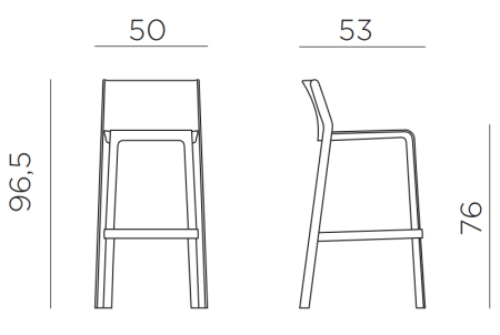 Стул пластиковый барный Nardi Trill Stool антрацит