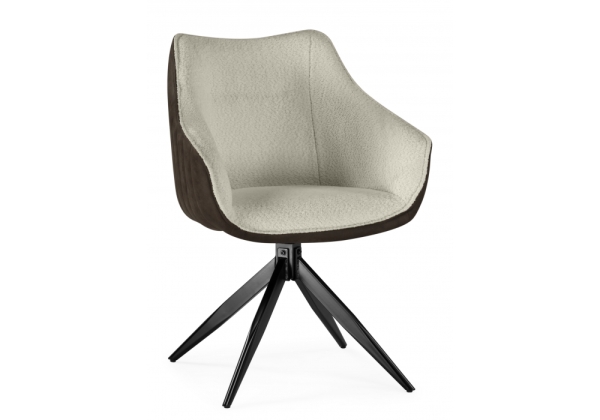 Стул на металлокаркасе Kansas коричневый, кремовый, черный