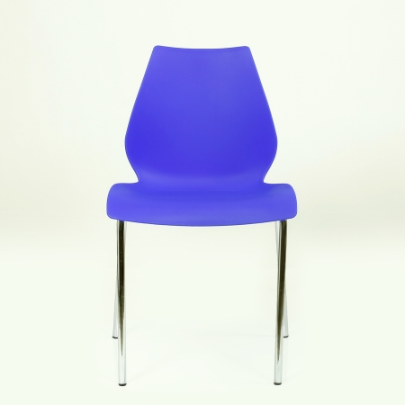 Стул N-234 Lili хром металл, стопируемый, синий
