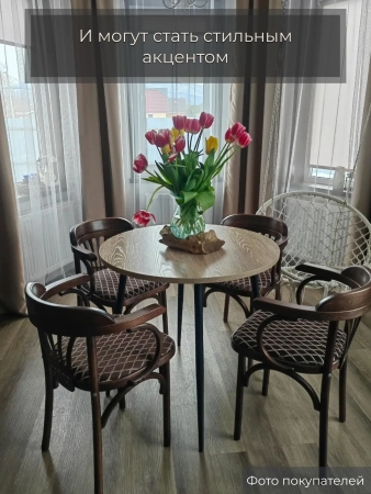 Стул Венский темный тон, букле зеленый MOSS 615, дуги назад