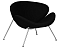 Кресло дизайнерское EMILY, черный ткань AF9, хромированная сталь