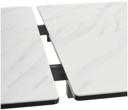 Стол ESTEBIO 160 KL-99 белый мрамор матовый, итальянская керамика, Серый металлик