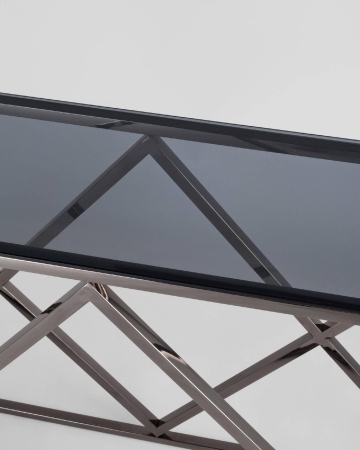 Консоль ИНСИГНИЯ 115*30 сталь темный хром стекло дым