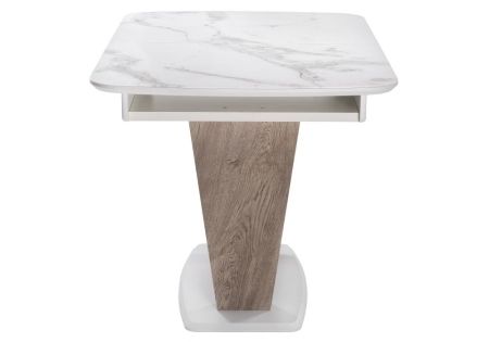 Стол Петир дуб с пилением, белая шагрень