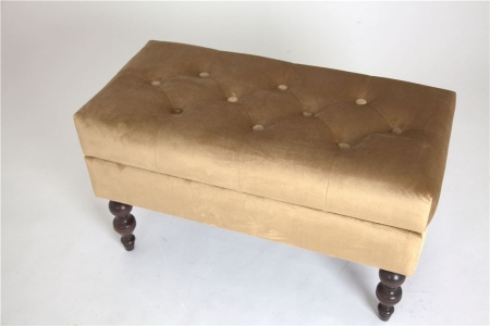 Банкетка Виктория золотая с темными ножками