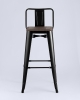Стул барный TOLIX WOOD со спинкой черный глянцевый