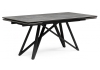 Керамический стол Вилсон 140(200)х80 серый мрамор larka grey, черный