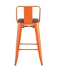 Стул полубарный TOLIX WOOD со спинкой оранжевый глянцевый