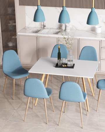 Стул Валенсия SN голубой с ножками под дерево