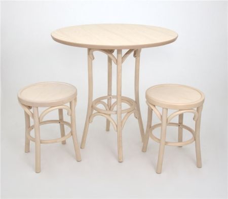 Стол деревянный круглый Зальцбург беленый дуб