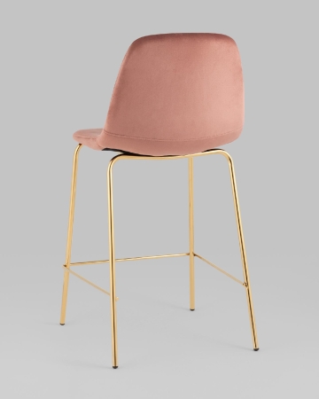 Стул полубарный Валенсия SN ткань розовый золотые ножки