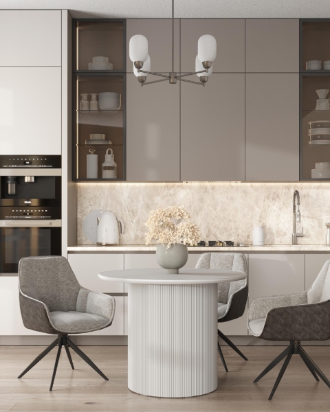 Стул обеденный Alba серый спинка экокожа