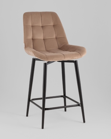 Стул полубарный Флекс с поворотным механизмом велюр капучино