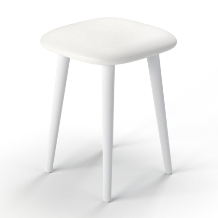 Табурет-2 экокожа белая матовая/белый